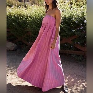 Free People Strapless Pink Maxi Dress